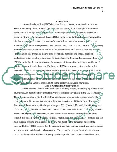 The Flight of Unmanned Aerial Vehicle