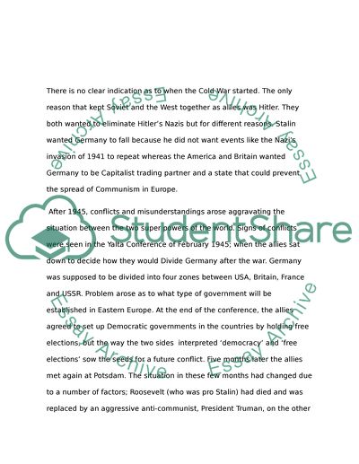 The Cold War Escalation between the United States and the Soviet Union