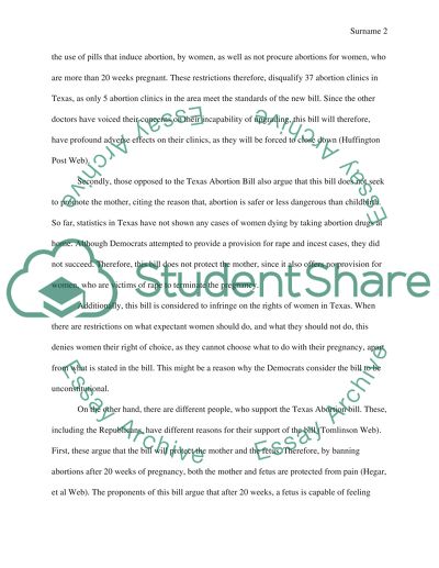 Abortion Bill of Texas