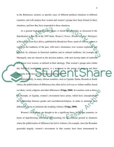 Women and Development in Africa