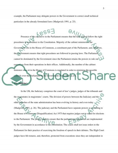 Separation of powers essay