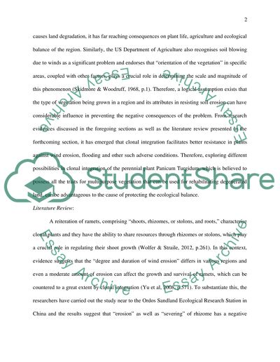 Clonal integration in Panicum trugidum ecotype under various environmental condition