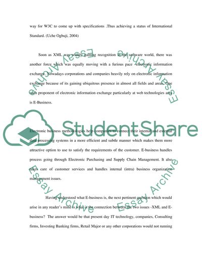 How Does XML Improve and Enhance the E-business Framework