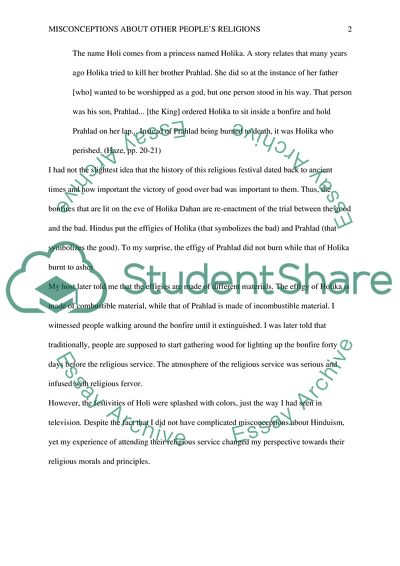 Misconceptions about Other Peoples Religions