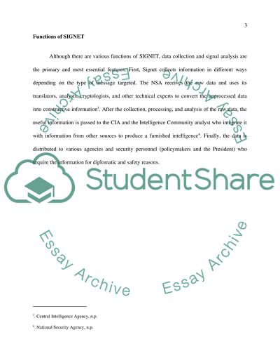 Analysis of Signal Intelligence