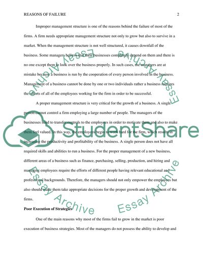 Why do Firms Fail to Grow