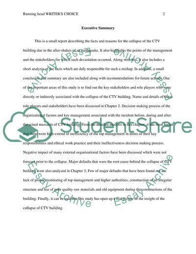 Ollapse of the CTV building