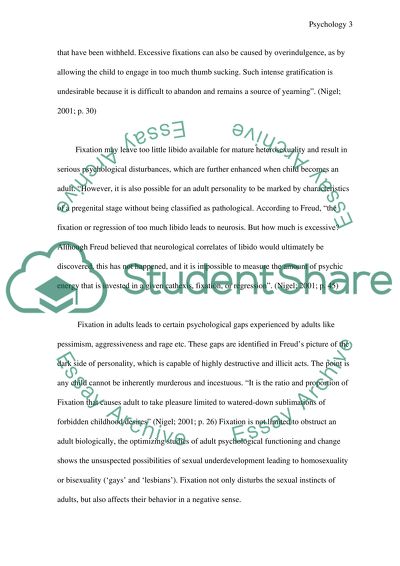 Fixation according to Freuds Psychosexual Developmental Stages