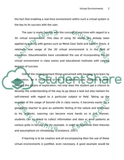 3D Virtual World Environments for L2 Learning and Teaching