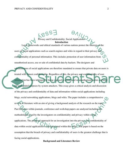 Privacy and Confidentiality: Social Applications