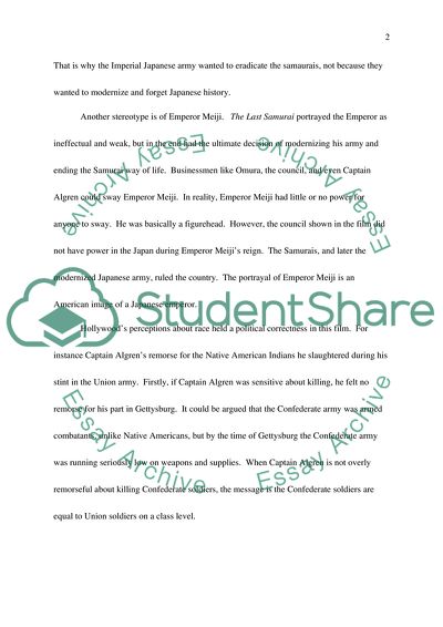 The Positive and Negative Aspects of the Racial Portrayal of Japan in The Last Samurai Film