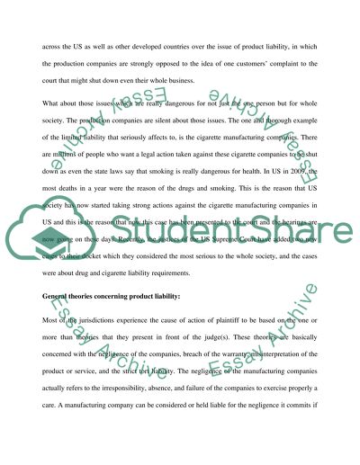 Product Liability: The Case of Cigarette Manufacturers