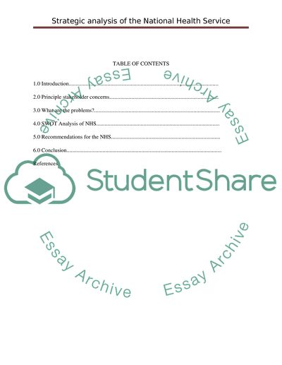 Recommendations for the National Health Service