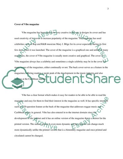 Analyze of the Vibe Magazine