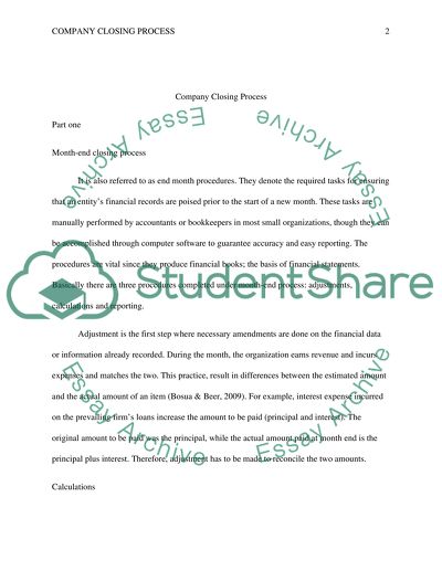 Company Closing Process