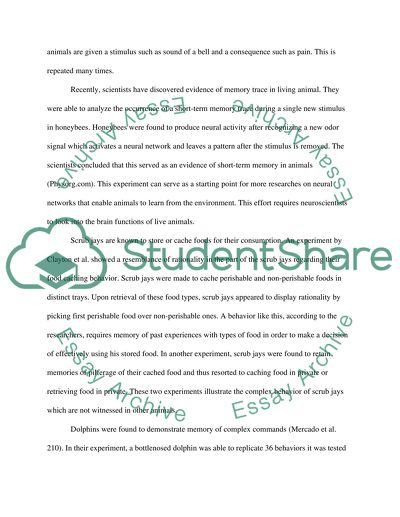 The Presence of Memory in Animals Albeit