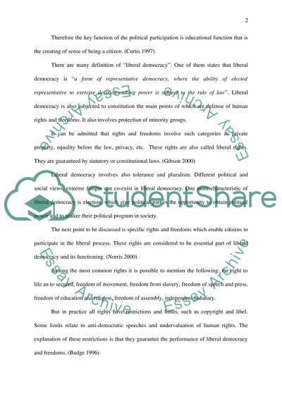 Liberal democracy and Political Participation