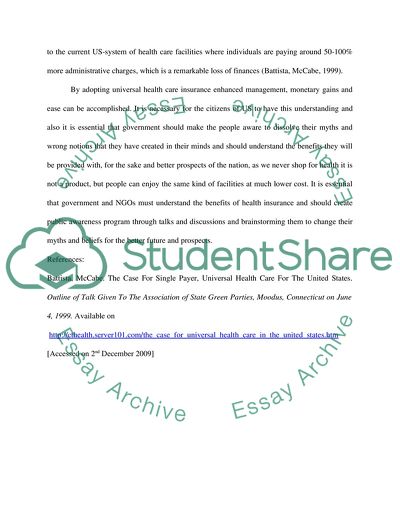 Advantages of the current healthcare insurance in the US