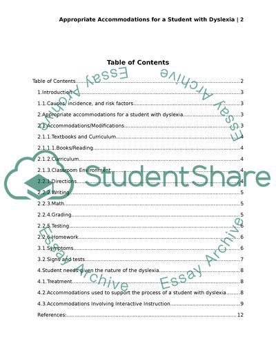 Appropriate Accommodations for a Student with Dyslexia