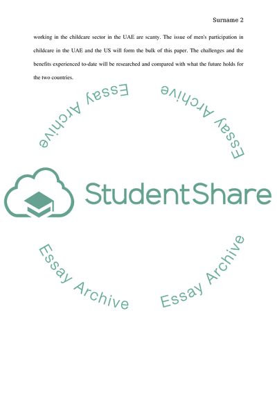 Participation of Men in Childcare - the US and the UAE
