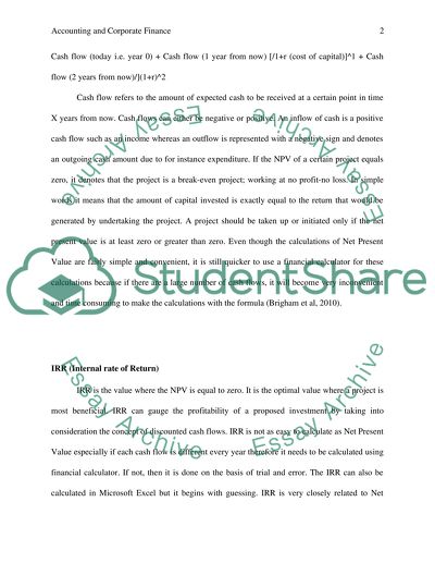 Accounting and Corporate Finance