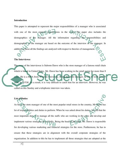 Manager Interview (Evolution of Management Class)