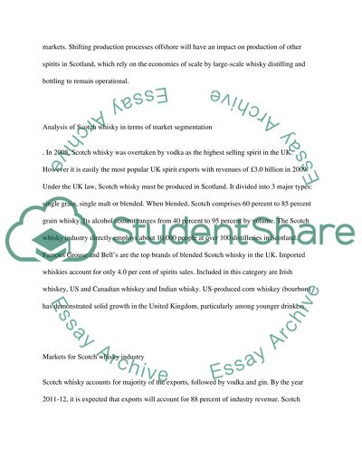 Analysis and Evaluation of Scotch Whisky Industry