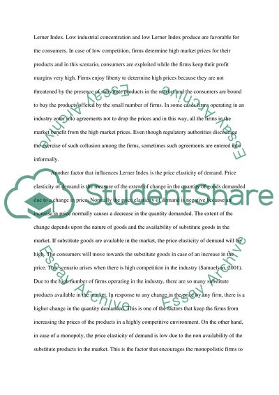 Which Factors Influence the Lerner Index