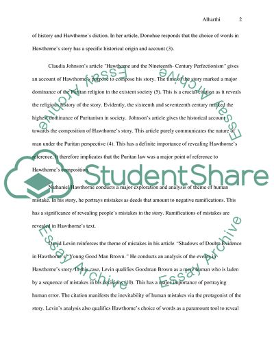 Analysis of Young Goodman Brown by Nathaniel Hawthorne