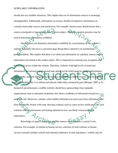 LOCATING SCHOLARLY INFORMATION ON THE INTERNET