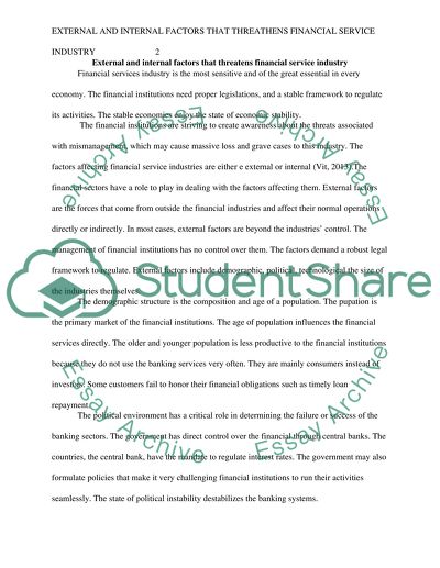 External and Internal Factors That Threatens Service Industry