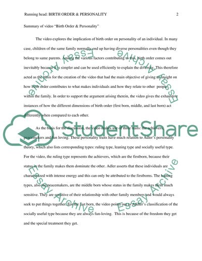 Birth Order & Personality