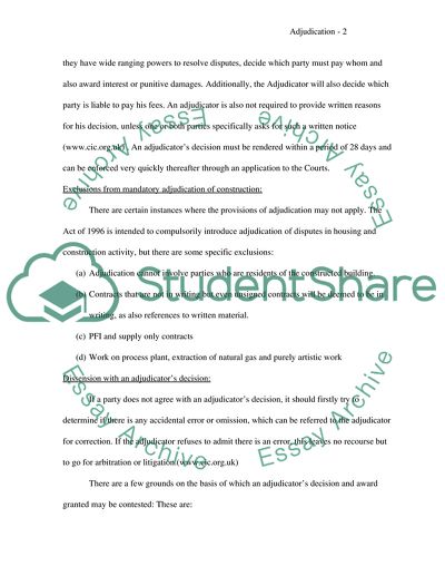 Chances of Winning in Adjudication