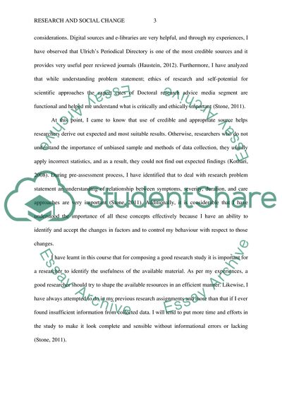 Self-Reflection on Research and Social Change