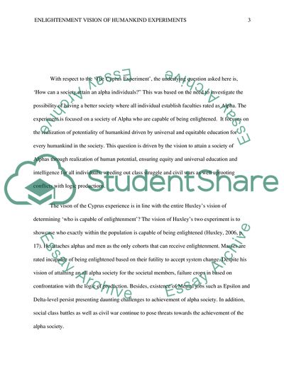 Enlightenment Vision of Humankind Experiments