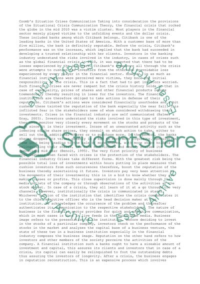 Coombs situation crises communication