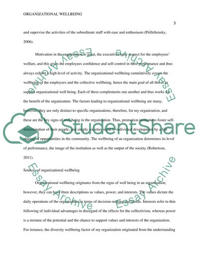 Signs of Organizational Wellbeing