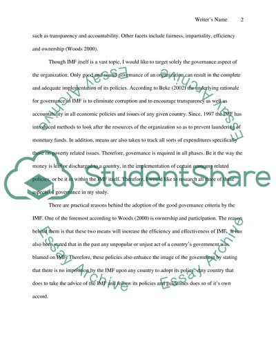 IMF and Good Governance