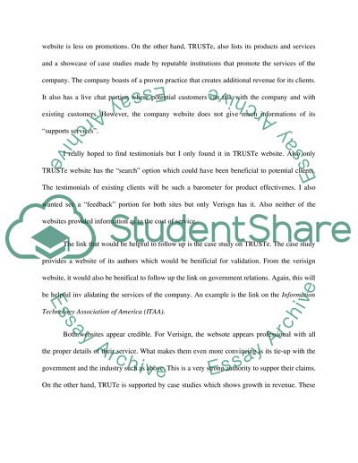 VeriSign Inc. Website review