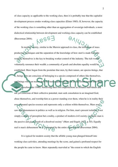 Marxist Account of Class in Contemporary Society