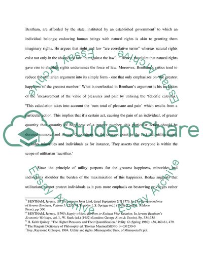 Jeremy Bentham - Concept of Utilitarianism