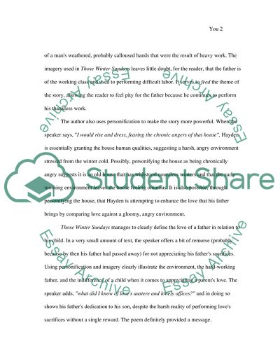 The Poem Those Winter Sundays