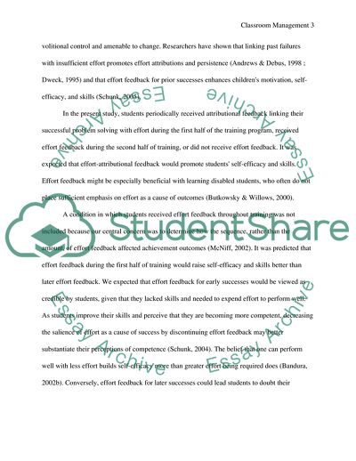 Impact of Feedback on Students Behaviour