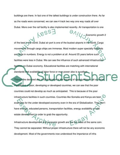 Infrastructure Development and Economic Growth of a Country