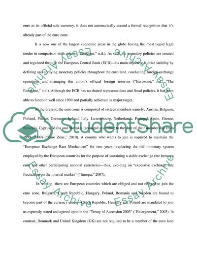 The United Kingdom Joining the Euro Zone