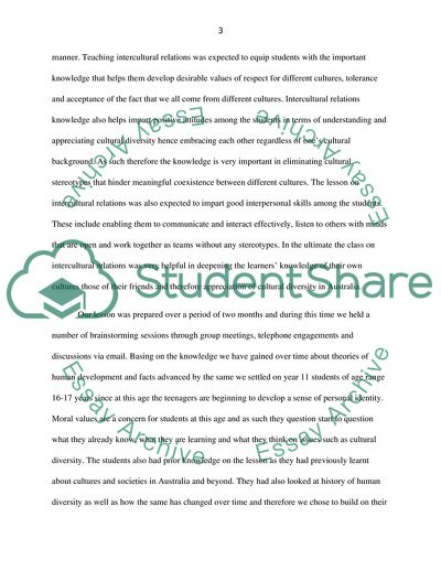 Value-Based Education and Intercultural Relationships