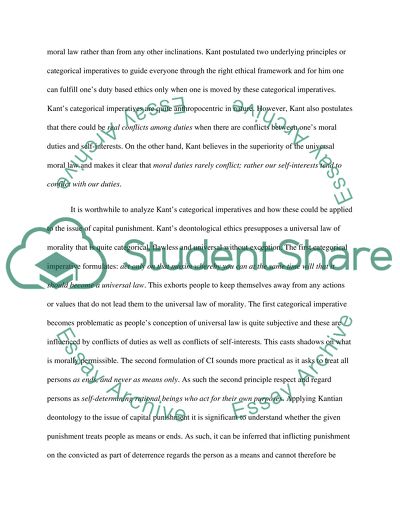 Capital Punishment Punishment In The Light Of Kants Deontology