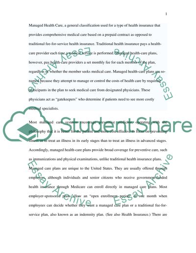 Health Maintenance Organizations, Preferred Provider Organizations, and Point-of-Service Plans