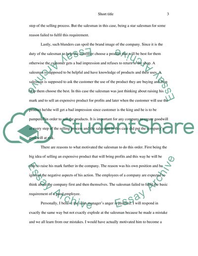 Sales Management&The Salesman