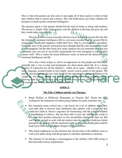 Analysis of Articles about Children and Art Therapy